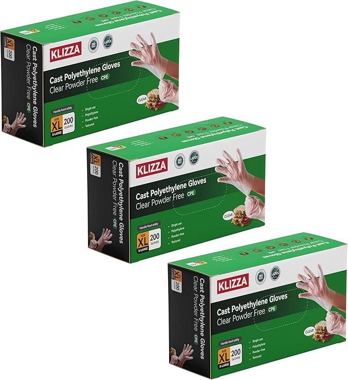 Plastic Gloves Disposable, Latex & Powder Free, Oil-Proof, Thick Clear Gloves Safe for Food Handling, Cooking, Kitchen - NeatNest