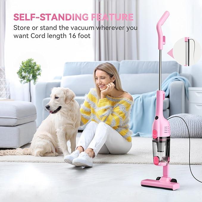 Vazone R6X Corded Stick Vacuum Cleaners for Home, 20Kpa Powerful Suction Stick Vacuum with 16Ft Cord, 2 in 1 Lightweight Handheld Vacuum Cleaner for Hardwood Floor Pet Hair - NeatNest
