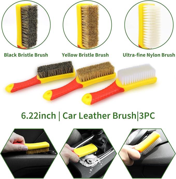 Funsmore 18Pcs Car Detailing Kit, Interior Car Cleaning Kit, Leather & Textile Car Interior Brush, Car Detailing Brush Set with Windshield Cleaning Tool Complete Car Interior Care Kit - NeatNest