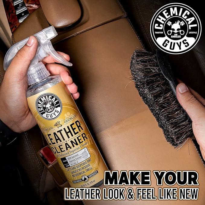 Chemical Guys Complete Leather Cleaner and Conditioner Detailing Kit with Total Interior, for Cars, Home, Office, and More (Works on Natural, Faux Leather and More) 9 Items - HOL412 - NeatNest