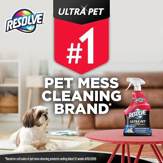Resolve Ultra Pet Odor and Stain Remover Spray – Carpet Cleaner for Cat and Dog Urine and Poop, 32oz - NeatNest