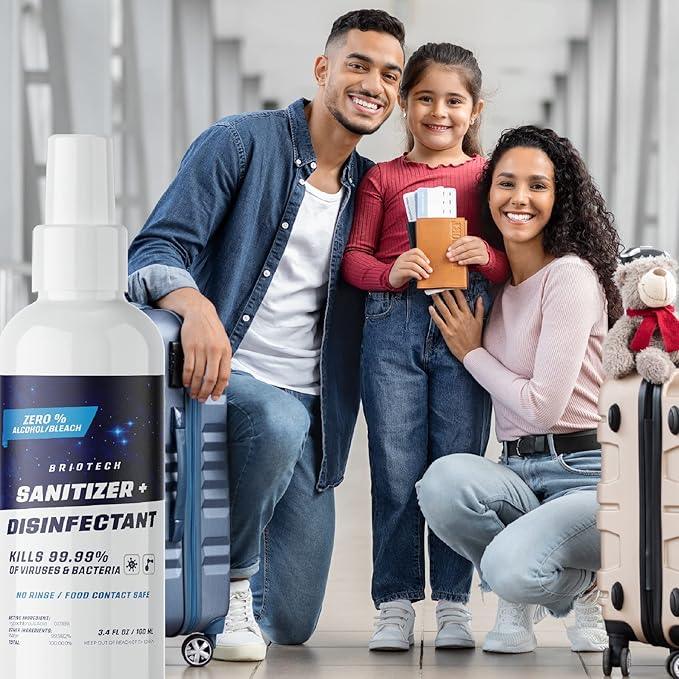 BRIOTECH Sanitizer Disinfectant Hypochlorous, Kill 99.99% of Viruses & Bacteria, Control Mold, Eliminate Odor, Gentle for Nursery & Play Rooms, Food Contact Surface Sanitizer, 1 Gallon Refill - NeatNest