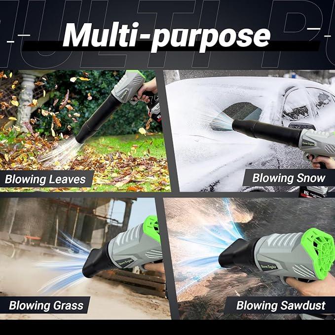 Cordless Leaf Blower, Portable Handheld Blowers Dust Cleaner, 2 x 12.0Ah Batteries 800000 RPM Air Duster with Adjustable Speed for Patio Garden Lawn Yard Cleaning - NeatNest