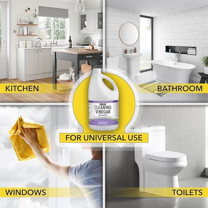 HARRIS Cleaning Vinegar All Purpose Household Surface Cleaner, 128oz (Lavender) with Easy Fill Funnel - NeatNest