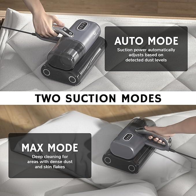 AIRTHEREAL M1 Mattress Vacuum Cleaner, 6 in 1 Bed Vacuum with High-Frequency Vibration - 80,000 RPM Dual Brushroll Rotation, UV-C Light, 14Kpa Suction, Dust Sensor, Ultrasonic and Heating Tech - NeatNest