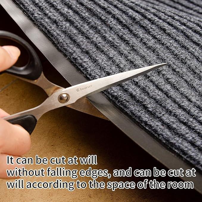 TANYOYO3' X 6' Commercial Grade Door Floor Mat Brush Step Entrance Mat Vinyl Backed Utility Doormat Heavy Duty Floor Rugs Commercial Outdoor Carpet Indoor Entrance Mat，Grey - NeatNest