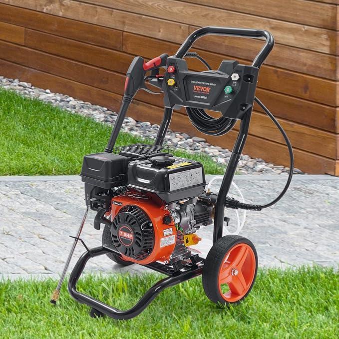 VEVOR Gas Pressure Washer, 3600 PSI 2.6 GPM, Gas Powered Pressure Washer with Copper Pump, Spray Gun and Extension Wand, 5 Quick Connect Nozzles, for Cleaning Cars, Homes, Driveways, Patios - NeatNest