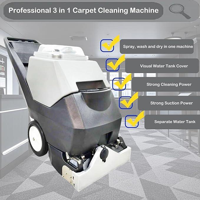 INTSUPERMAI Commercial Carpet Cleaning Machine Carpet Extractor Cleaner 3-in-1 Dry/Wet Cleaner Sofa Curtain Floor Cleaning Machine 70L Tank 110V - NeatNest