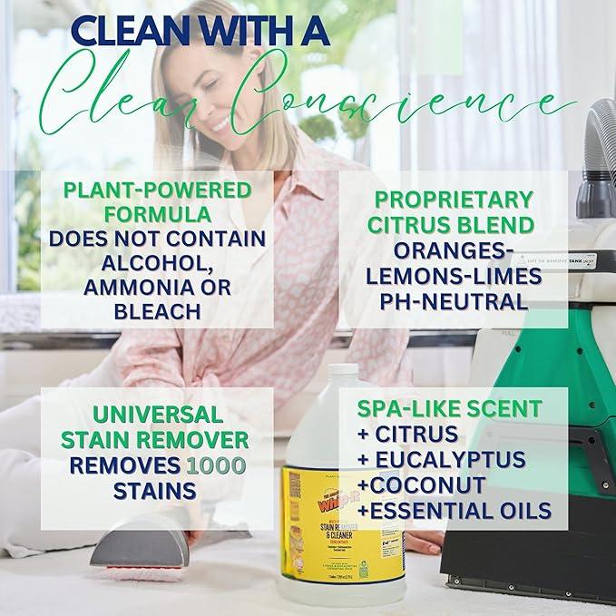 Whip It Cleaner Concentrate, Multi Purpose Stain Remover, Plant Based Enzyme Cleaner, Cleaning Food, Grease, Coffee, Wine, Baby Stains, Over 500 uses, Made in the USA, 1 Gallon,128-ounce - NeatNest