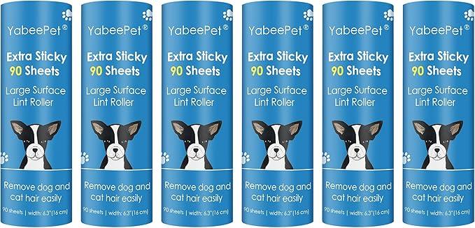 Extra Sticky Large Lint Roller Refills, 6.3'' Giant Lint Roller Refills for Pet Hair, Clothes&Furniture Cleaning, 540 Sheets in Total - NeatNest