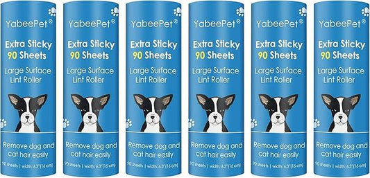 Extra Sticky Large Lint Roller Refills, 6.3'' Giant Lint Roller Refills for Pet Hair, Clothes&Furniture Cleaning, 540 Sheets in Total - NeatNest