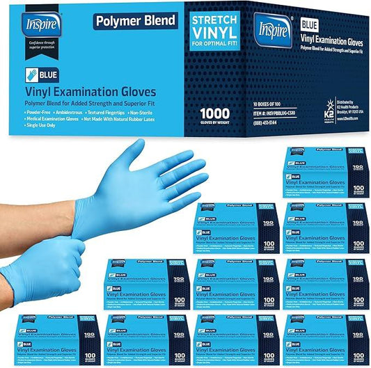 Inspire Nitrile-Vinyl Blend Exam Gloves - Disposable, Latex Free, Medical, Multipurpose for Cooking - NeatNest