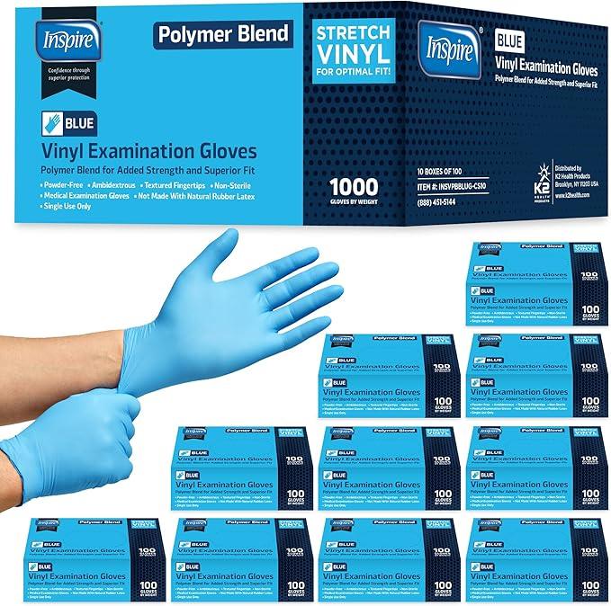 Inspire Nitrile-Vinyl Blend Exam Gloves - Disposable, Latex Free, Medical, Multipurpose for Cooking - NeatNest