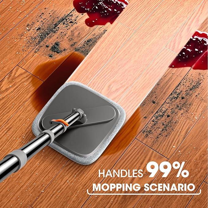 Mop and Bucket Set, Spin Mop with Separate Dirty Water System, Deep-Cleaning Mops for Floors, Versatile Mops for Walls - NeatNest