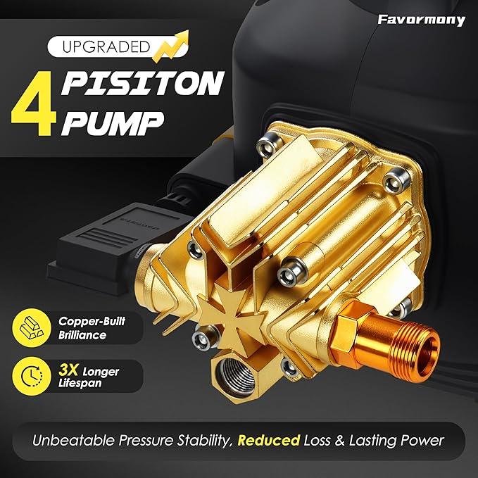 Portable Compact Pressure Cleaner, Power Cleaner with 33FT Flexible Extension Hose, 3 Nozzles, Foam Cannon for Cars, Patios, Driveways - NeatNest