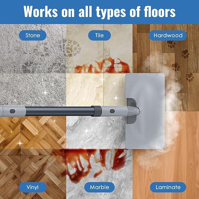 FEPPO Steam Mop with Detachable Handheld Steam Cleaner for Home and Floor Cleaning, 10-in-1 Multi-purpose Attachments, Powerful Steamer for Floors, Hardwood, Tiles,Grout,Windows,Kitchen,Bath - NeatNest