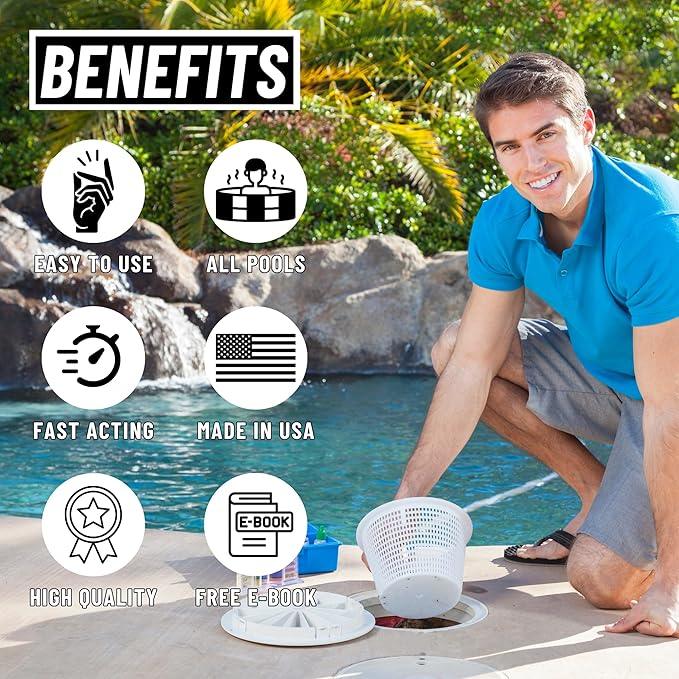 3in1 Pool Start Up - 20,000 Gallon Pool Opening Kit For Above Ground Pool, Pool Opening Kit for Inground Pools, Pool Starter Kit, Salt Water & Chlorine Compatible Pool Chemicals - NeatNest