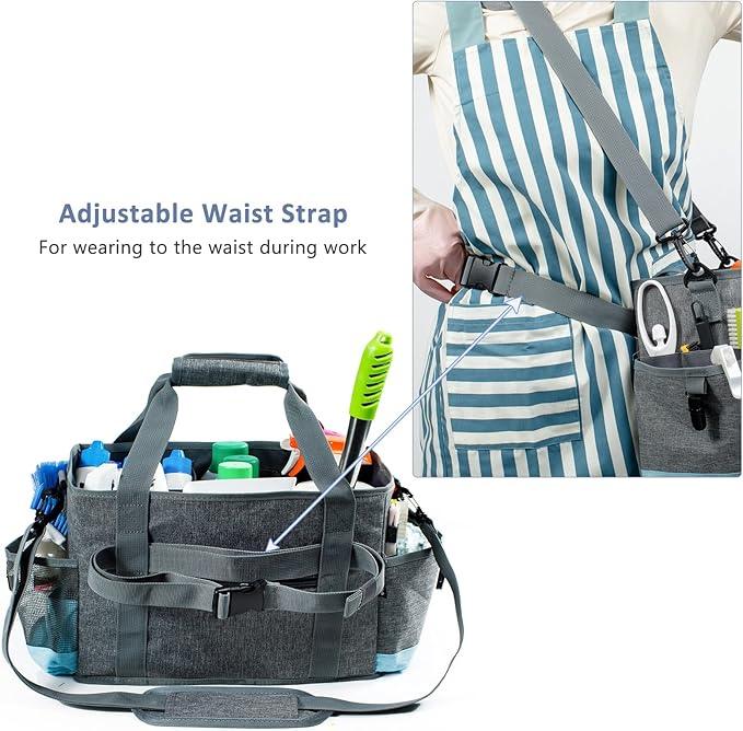 Cleaning Caddy for Cleaning Suppliers Organizer with Pockets for House Cleaning Essentials, Cleaning Organizer, Wearable Cleaing Bag Tote, Storage Caddy for Housekeeping - NeatNest