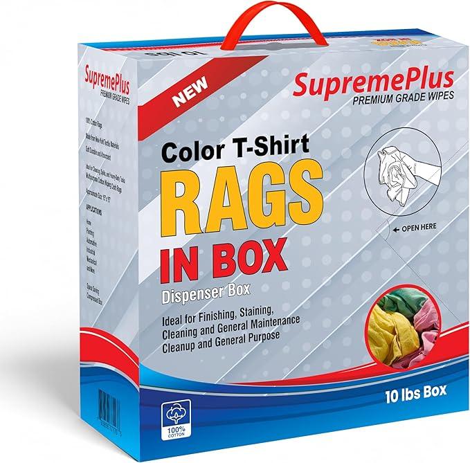 Premium Color Knit Cleaning Rags (600 lbs. Pallet 60x10 lbs. Compressed Boxes) – Shop Cloths Bulk for Workshops, Mechanics, Painters, and Home Use, Multipurpose Cotton T-Shirt Rags - NeatNest