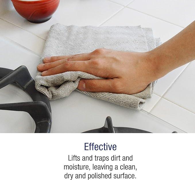 Ultra-Cut Absorbent Microfiber Towels, Silver-Embedded, Lint & Scratch-Free, for Home, Lab, & Dairy Industry Use, 12x12 Inches 25-Pack - NeatNest