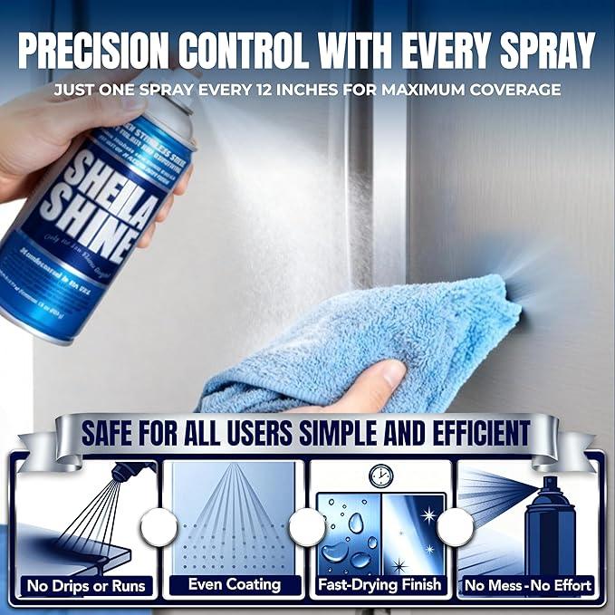 3 x 10oz Stainless Steel Cleaner and Polish - Removes Grease, Fingerprint & Watermark - Kitchen Appliances, Refrigerators, Sinks, Ovens & Grills - Streak Free Shine - Stainless Steel Cleaning Spray - NeatNest
