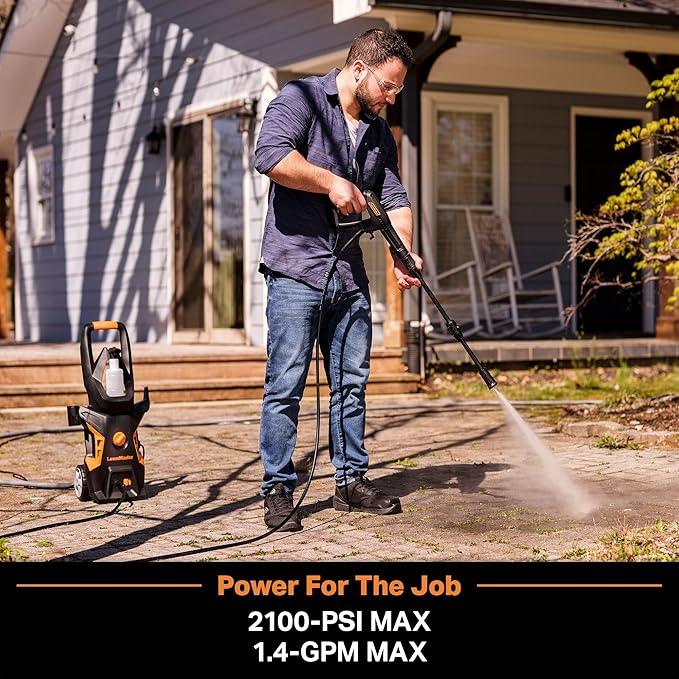 LawnMaster LT306-1800C Electric Pressure Washer 13 Amp 1.4 GPM 2100 Max PSI with Foam Bottle CSA Certified - NeatNest