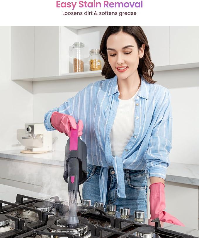 Schenley Steam Mop Cleaner with Detachable Handheld Steamer for Cleaning Hardwood, Laminate Floor, Tiles and Grout, with 13-in-1 Multi-purpose Accessories and Washable Microfiber Pads - NeatNest