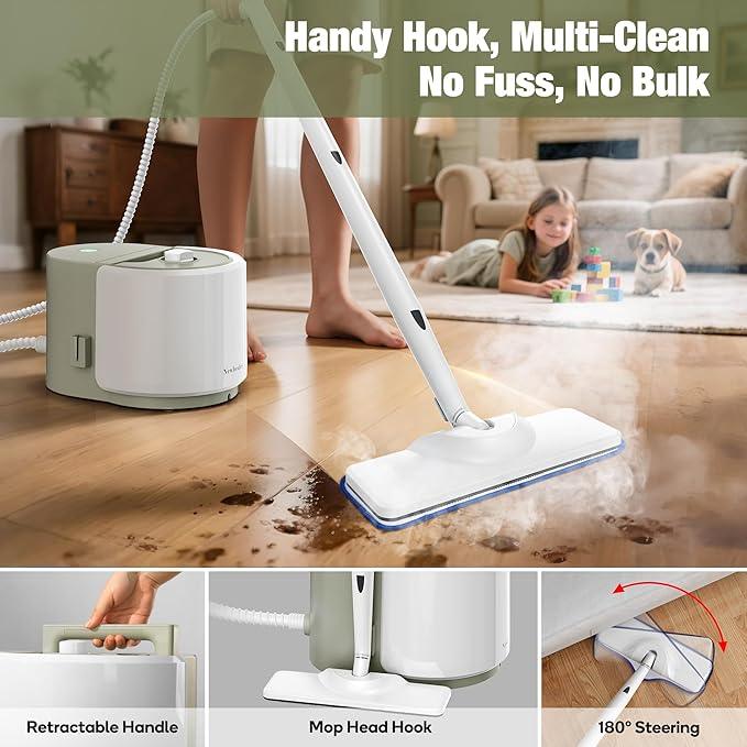 Newbealer Heavy-Duty Steam Cleaner for Home, Stainless Steel Boiler, Steam Mop with 20-Piece Accessories, Max 5 Bar, Multi-Purpose Steamer for Floors, Cars, Furniture, Tiles, and More - NeatNest