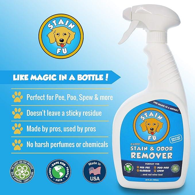 Pro Strength Carpet Odor & Stain Remover Works Like Magic in a Bottle on Tough Urine Feces Vomit and Even red Wine Too! 24 fl.oz - NeatNest