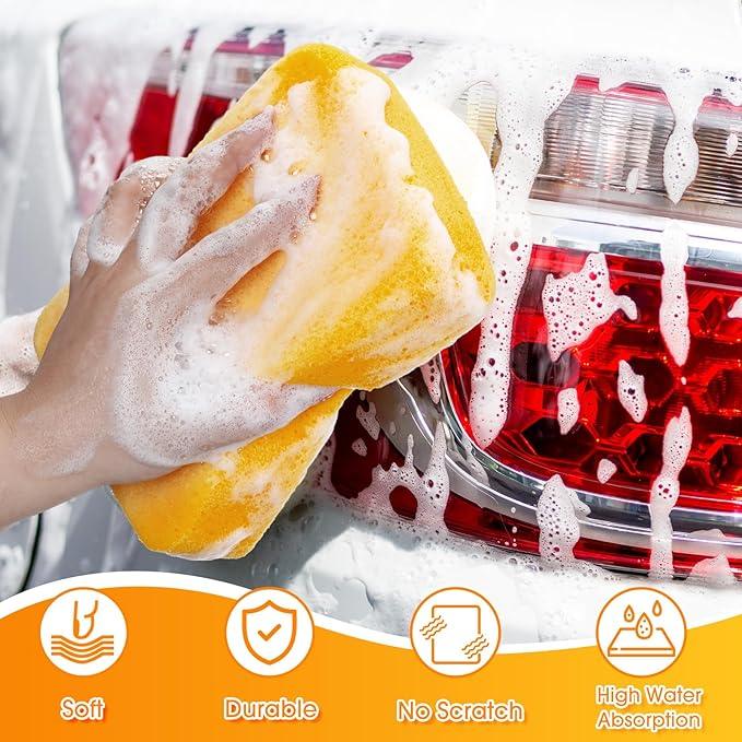 Tioncy 84 Pcs Large Sponges Bulk 7.5 x 5.5 x 1.9 Inch Grouting Car Wash Foam Cleaning and Washing Sponge Commercial Foam Large All Purpose for Cleaning Dishes Car Tile Bike (Yellow) - NeatNest