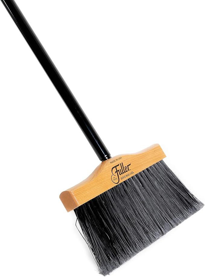 Fuller Brush 10-Inch Maple Wood Broom with 2 Piece Black Steel Threaded Handle for Indoor and Outdoor Cleaning on Hard Floors, Tile, Concrete, and Garage Surfaces - NeatNest