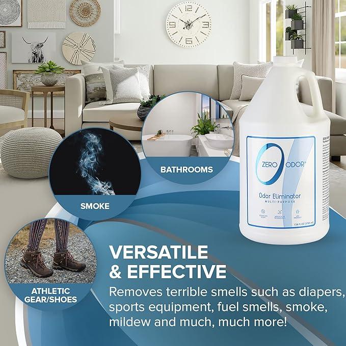Zero Odor - Multi-Purpose Strong Odor Eliminator for Home, Office, Car, Bathroom, Hotel, Room Deodorizer, and Odor Neutralizer, 128oz Refill - NeatNest