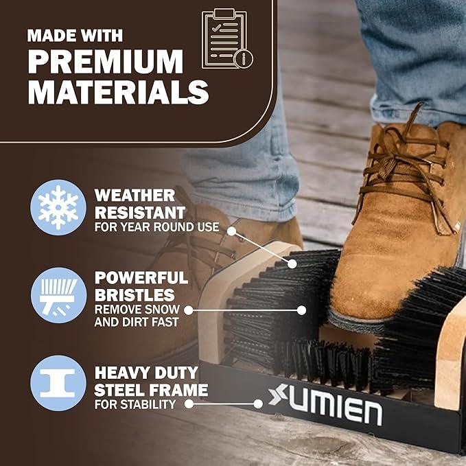 Umien™ Boot Scraper Outdoor Shoe Cleaning Brush - Heavy-Duty Shoe Cleaner and Boot Scrubber for Mud, Dirt, and Snow - Durable Weather-Resistant Outdoor Cleaning Tool - NeatNest