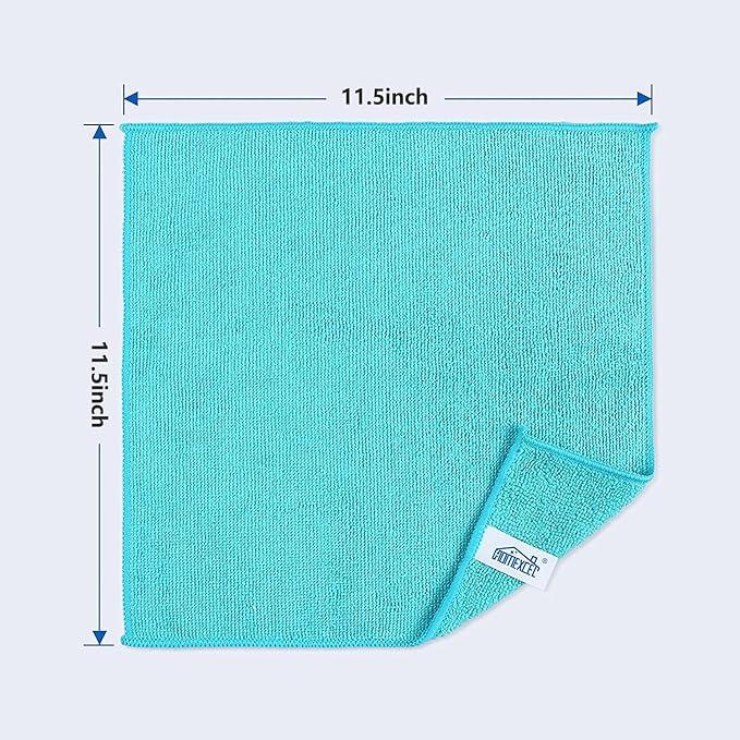 HOMEXCEL Microfiber Cleaning Cloth, 8 Pack Cleaning Rags, Cleaning Towels with 4 Color Assorted, 11.5"X11.5"(Green/Blue/Yellow/Pink) - NeatNest