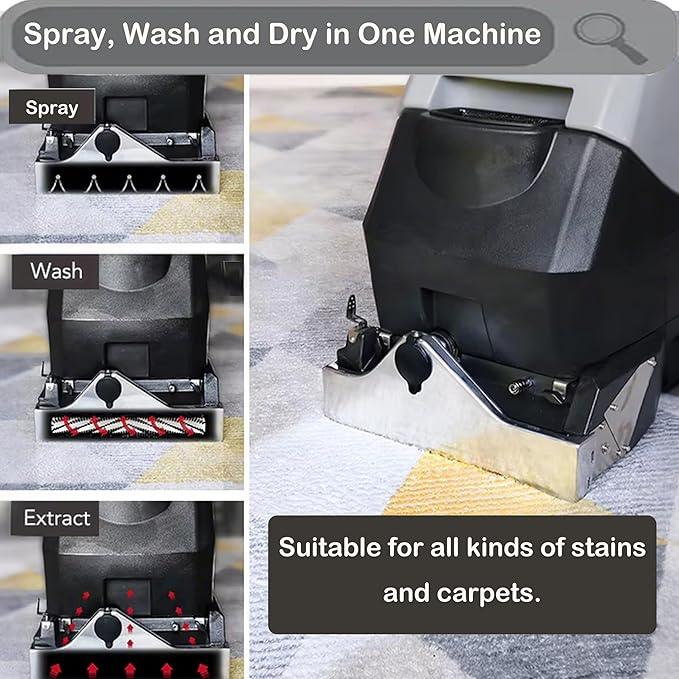 INTSUPERMAI Commercial Carpet Cleaning Machine Carpet Extractor Cleaner 3-in-1 Dry/Wet Cleaner Sofa Curtain Floor Cleaning Machine 70L Tank 110V - NeatNest