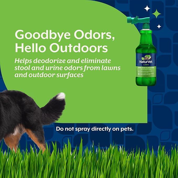 NaturVet – Yard Odor Eliminator – Eliminate Stool and Urine Odors from Lawn and Yard – Designed for Use on Grass, Plants, Patios, Gravel, Concrete & More – 31.6 oz Ready-to-Use with Nozzle - NeatNest