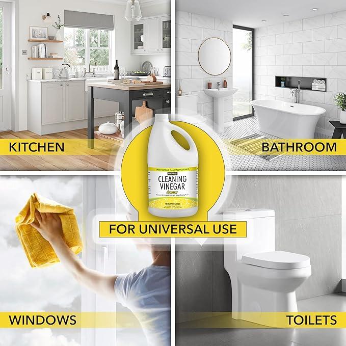 HARRIS Cleaning Vinegar All Purpose Household Multi-Surface Cleaner, 128oz (Lemon) with Easy Pour Funnel Included - NeatNest