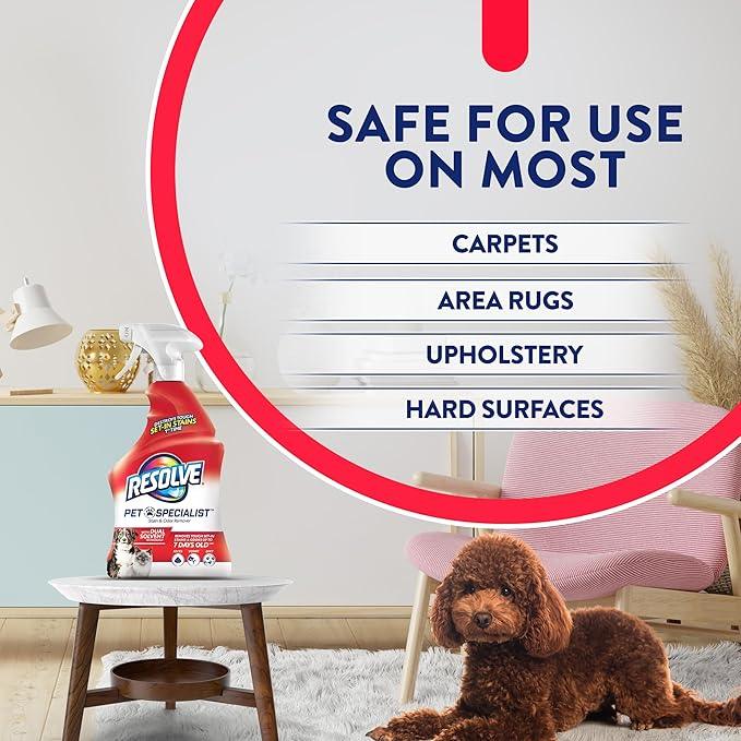 Resolve Pet Specialist Carpet Cleaner Spray – for Removal of Pet Stains & Odors Up to 7 Days Old, 22oz - NeatNest