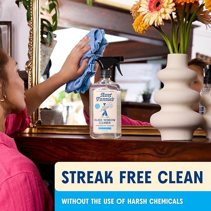 Aunt Fannie's Glass & Window Cleaning Vinegar Spray, Natural Streak-Free Spray 16.9 Ounces (Pack of 3) - NeatNest