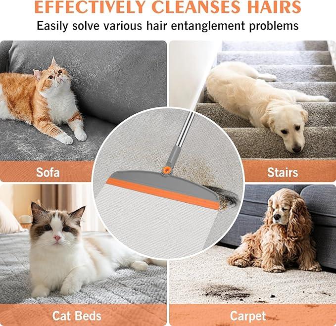 Multifunction Magic Broom, 54 Inch Adjustable Long Handle Silicone Floor Squeegee Broom, Sweep and Scrape 2 In 1 Household Cleaning Brooms for Floor, Bathrooms, Kitchens, Showers, Tile, Pet Hair,Glass - NeatNest