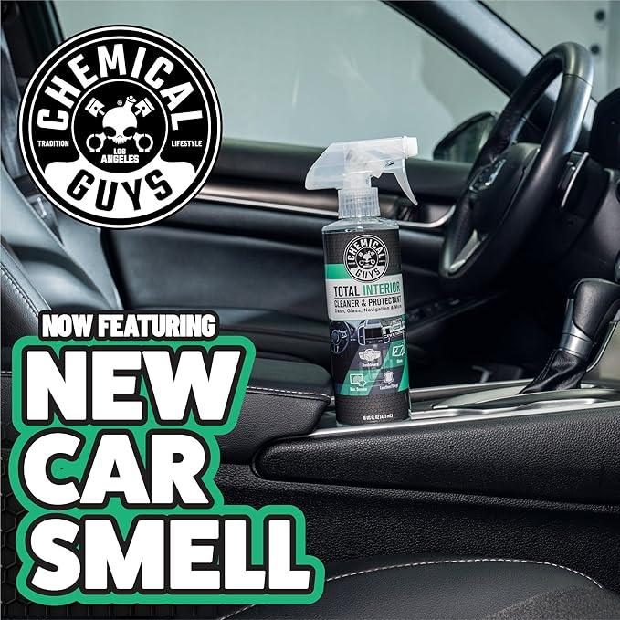 Chemical Guys Total Interior Cleaner & Protectant - New Car Scent, Car Cleaning Spray, Cleans and Protects Leather, Vinyl, Plastic, Rubber, and Glass, Safe for Trucks, SUVs, Jeeps, RVs & More - 16 oz - NeatNest