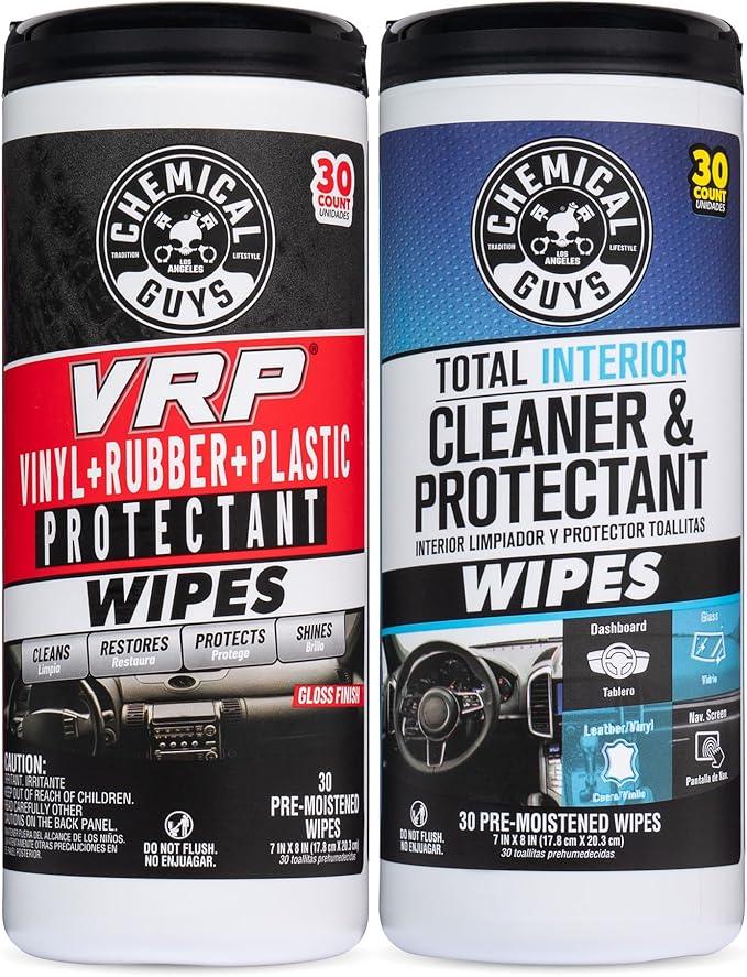 Chemical Guys Canister Wipes - VRP & Total Car Interior Cleaner & Protectant, Great for Cars, Trucks, SUVs, RVs, & More (60 Ct) - NeatNest