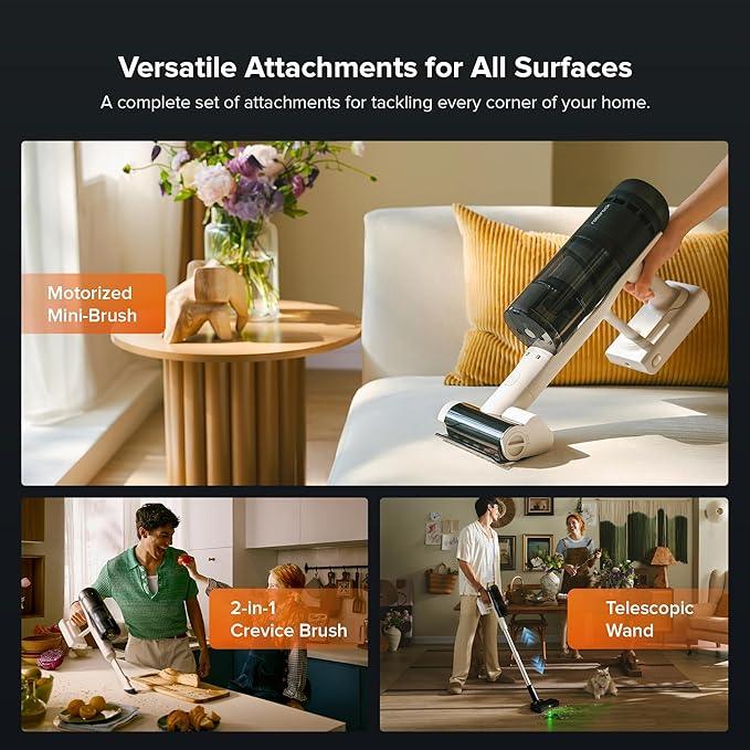 roborock H60 Hub Pro Cordless Stick Vacuum Cleaner with Auto-Empty Dock, 170AW Suction for Carpets and Pet Hair, Vacuum Cleaners with 80-Min Runtime, Anti-Tangle Brush, 140° Green LED Dust Detection - NeatNest