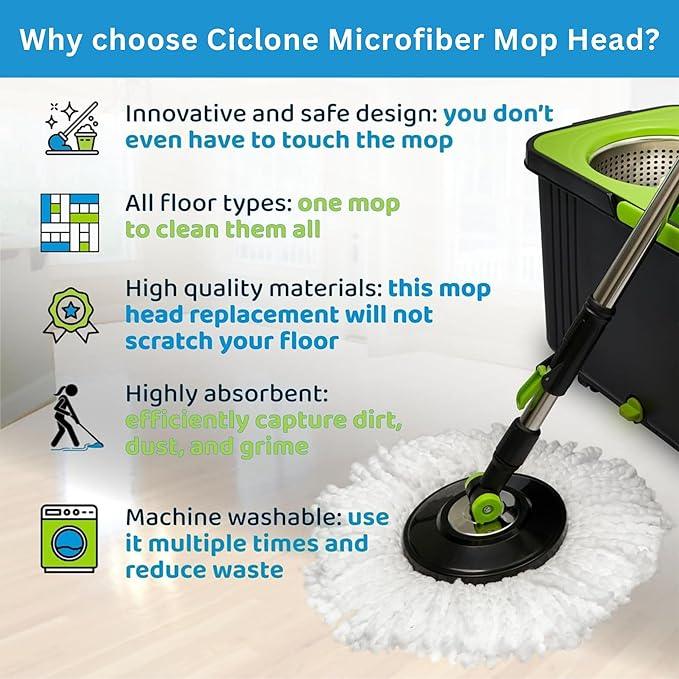 Spin Mop and Bucket P SS 003 with 1 Floor Brush and 1 Chenille Car Wash Mop for Home & Office Cleaning -360 Rotating Mop Spinner and Bucket with 61'' Stainless Steel Mop Handle - NeatNest