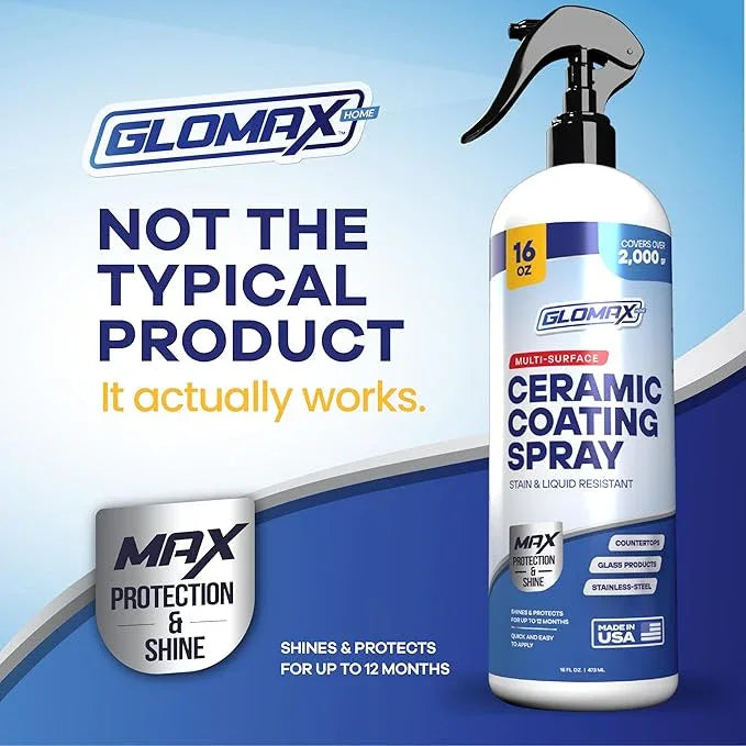 Home Ceramic Coating Spray Kit (16 oz) - Shine, Seal & Protect Stainless Steal, Glass, Kitchen & Bath Surfaces - Extremely Hydrophobic - Repels Stains & Grime - Includes 2 Micro Fiber Towels - NeatNest