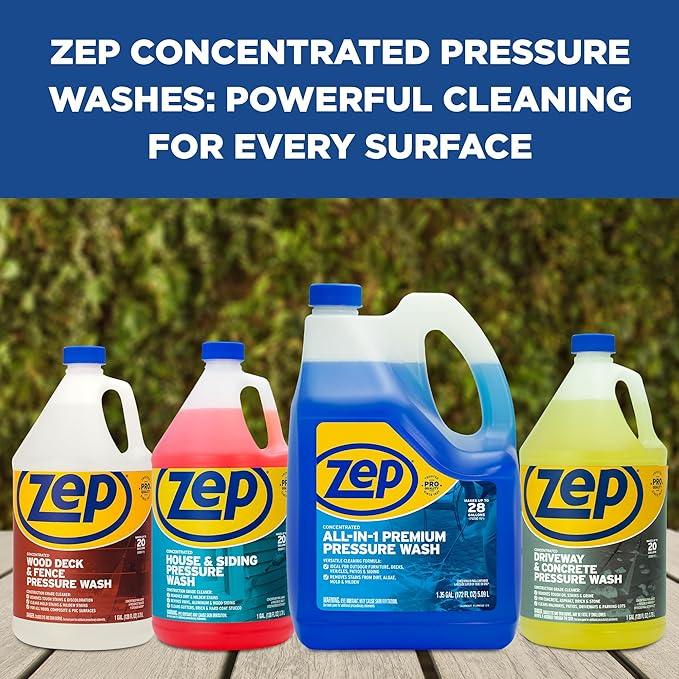 Zep All-In-1 Pressure Wash Cleaner (Case of 4) Concentrated Formula Makes 28 Gallons (ZUPPWC160) - NeatNest