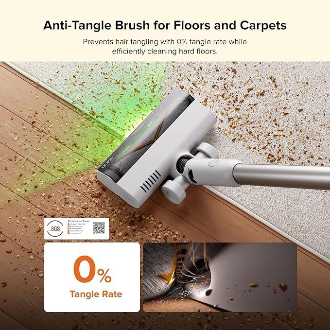 roborock H60 Hub Cordless Stick Vacuum Cleaner with Auto-Empty Dock, 115AW Suction for Carpets and Hard Floors, Vacuum Cleaners with 60-Min Runtime, Anti-Tangle Brush, 140° Green LED Dust Detection - NeatNest