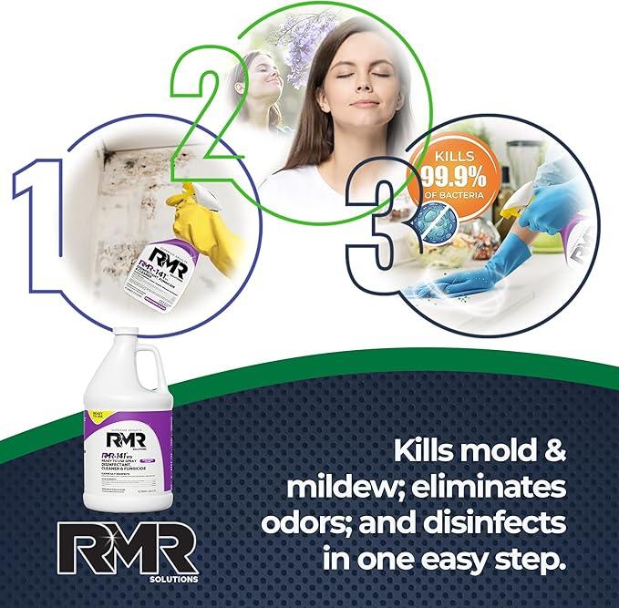 RMR-141 EPA Registered Mold and Mildew Killer, Eliminates Odors, Removes Mold, Mildew, Bacteria, and Viruses, 1 Gallon Bottle - NeatNest