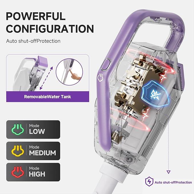 Steam Mop, Powerful Detachable Handheld Steamer with 350ml Tank, 23FT Power Cable, Steam Mops for Floor Cleaning, Tiles, Windows, Tile Grout, Carpets, Furniture - NeatNest