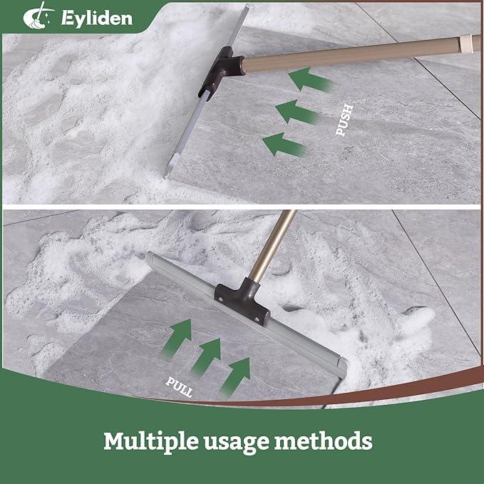 Eyliden Rubber Floor Squeegee, Quick Water & Foam Removal Broom | Heavy-Duty, Dual-Action Push & Scrape, Squeegee for Shower Glass Concrete Garage Commercial Epoxy Floors - NeatNest